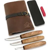 BeaverCraft Tools BeaverCraft S19X Premium Täljkit med Läderfodral