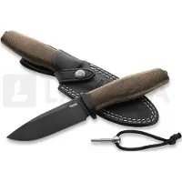 Lionsteel Acha - Green Burlap - Black blade kniv