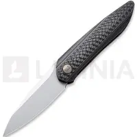 We Knife Black Void Opus fällkniv, black ti with CF inlay