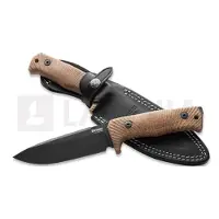 Lionsteel T5B-CVN Blackwashed Niolox, Natural Canvas Micarta, fixed knife