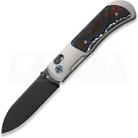 Kizer Cutlery Tycho M390 Drop Point fällkniv, Gray Ti & Fat Carbon, Black DLC