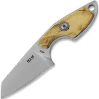 MKM Knives MKM Mikro 2 MK-MR02-O Olive Wood neck knife, Jesper Voxnaes design