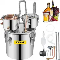 Vevor 8,5 Gal Home Use Moonshine Still Brewing Rostfritt stål Vatten eterisk olja Dubbelfat