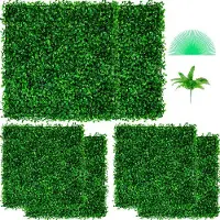 Vevor Konstgjord Buxbom Panel UV 6st Buxbom Häck Väggpaneler, Konstgräs Bakgrundsvägg 20" X 20" 4 cm Grön Gräsvägg, Konstgjord Häck för Dekoration Avskildhet Staket Inomhus, Utomhus Trädgård Bakgård