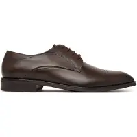 BOSS Italian-made Derby shoes in leather with cap toe