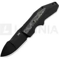 We Knife Coral WE24044-1, Black Stonewashed CPM 20CV, Black Titanium, Aluminum Foil Carbon Fiber Inlay pocket knife, Gustavo T. Cecchini design