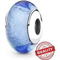 FOXANRY Jewelry Härlig S925 Sterlingsilver Rosa Blomma Muranoglas Pärlor Charm Passar Armband Halsband Fasetterad Murano DIY Kvinnosmycken