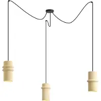 QAZQA Retro Pendellampa Beige 3-ljus - Monti
