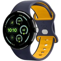 Spigen Nano Pop, Band, Smartwatch, Marinblå, Gul, Google, Pixel Watch 4 (45mm), Silikon