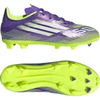 Adidas F50 League Fg/ag Radiant Blaze - Lila/vit/lucid Lemon Barn, storlek 28