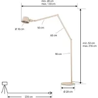 LUCANDE Golvlampa , Silka, Beige, Arbetsrum / hemkontor, Metall, Modern
