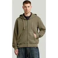 G-Star Unit Washed Full Zip Hooded Sweater - Brown - Men