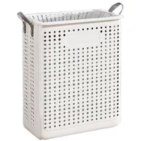 ISTOVO Hushållsvikbar Smutsig Tvättkorg Badrumstvättkorg Smutsiga Kläder Kan Vara Bärbara och Rörliga 37,5x22x45,5cm