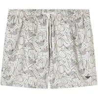 Emporio Armani för män. EM000583_AF20440 Heltäckande taupe baddräkt (M), Strandkläder, Polyester