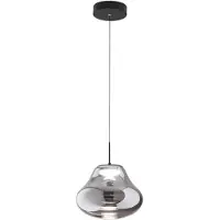 FABAS LUCE Glas pendellampa Deva, dimbar, Aluminium / grå / zink, Vardagsrum / matsal, Glas, Modern, Pendellampa