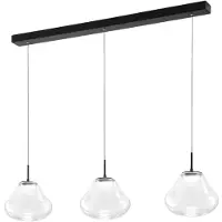 FABAS LUCE Glas pendellampa Deva, dimbar, Genomskinlig / transpare, Vardagsrum / matsal, Glas, Modern, Pendellampa