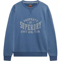 Superdry för män. M2014090A Blå Athletic Essential sweatshirt (S), Casual, Bomull, Lång ärm