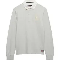 Superdry för män. M6010916A Vintage Athletic Rugby grå polotröja (M), Casual, Bomull, Lång ärm