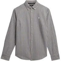 Superdry för kvinnor. W4010565A Slim fit oxfordskjorta blå (XL), Casual, Bomull, Lång ärm