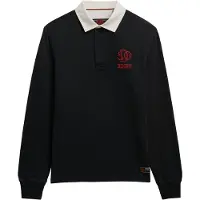 Superdry för män. M6010916A Vintage Athletic Rugby marinblå polotröja (M), Casual, Bomull, Lång ärm, Marino
