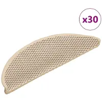 vidaXL Trappmattor självhäftande sisal-look 30 st 56x17x3 cm berber
