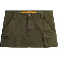 Superdry för kvinnor. W7210305A Kjol Utility Fallskärm grön (XS), Casual, Bomull