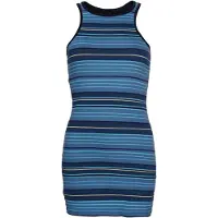 Superdry för kvinnor. W8011412A Vintage Stripe Racer logo klänning blå (L), Casual, Ärmlös / Hängselbyxor, Ekologisk bomull, Hållbar