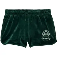 Superdry för kvinnor. W7110501A Shorts Country Club Velour grön (L), Casual, Polyester