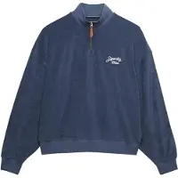 Superdry för kvinnor. W2012599A Heritage Terry sweatshirt blå (XS), Casual, Bomull