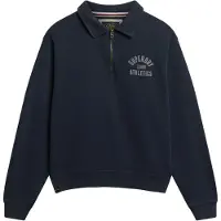 Superdry för kvinnor. W2012686A Sweatshirt Athletic Krage marinblå (M), Casual, Bomull, Lång ärm, Marino