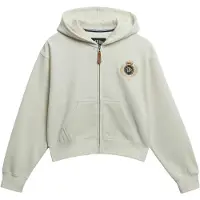Superdry för kvinnor. W2012590A Country Club Ziphood Sweatshirt off-white (S), Vit, Casual, Bomull
