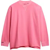 Superdry för kvinnor. W2012546A Studios-tröja i fluorrosa (XS), Casual, Bomull
