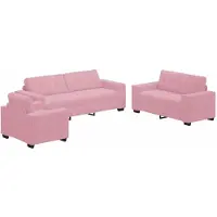 vidaXL Soffset 3 pcs Rosa 221 x 80 x 80 cm Sammet