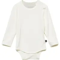 Minymo Body l/ä - Bambu - Vit - - 1 år (80) - Body L/Ä