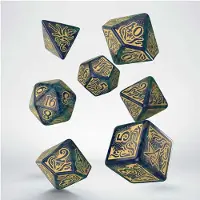 Q-workshop tärningset Cthulhu 7:e utgåvan blå-gröna och guld
