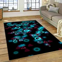 JGJG 3D Gamer Spel Spelkontroll Tecknad Matta Matta för Hem Vardagsrum Sovrum Soffa Dörrmatta Dekor, Barn Lekområde Matta Halkfri Golvmatta 60*90cm