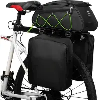 KAISAI 3 i 1 Cykelpakethållarväska Trunkväska Vattenavvisande Cykel Baksätesväska Kylväska med 2 Sidohängande Väskor Cykel