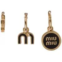 Miu Miu Bokstavslogotyp Emalj Metall Örhängen Damörhängen Guld 5IO102-2F6T-F0002 Box