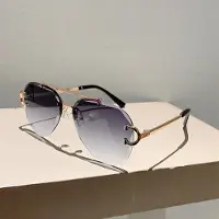 Dote KAMMPT Vintage Kantlösa Solglasögon Herr Dam Klassiska Dubbelbrygga Pilot Färgade Solglasögon Snygga Trendiga Nyanser golden