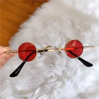 Dote Lyxiga Vintage Spegel Punk Solglasögon Liten Båge UV400 Runda Klassiska Unisex Hip Hop Utomhus Solglasögon Dam Herr MULTI