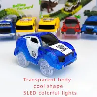 Fashnics Endast ersättningsspår för bilar Flexibelt spår Racerbilar för Magic Tracks Lyser i mörkret LED Lyser upp för de flesta bilbanor för barn