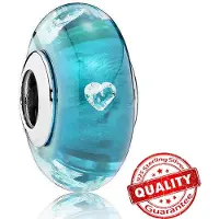 FOXANRY Jewelry Härlig S925 Sterlingsilver Rosa Blomma Muranoglas Pärlor Charm Passar Armband Halsband Fasetterad Murano DIY Kvinnosmycken