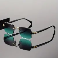 Fable Nya Trendiga Ramlösa Herrsolglasögon Dam Retro Designer Glasögon UV400 Skydd Personliga Nyanser 1PC
