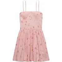 Superdry för kvinnor. W8011971A Cami-klänning rosa (S), Casual, Bomull, Ärmlös / Hängselbyxor