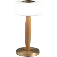 FABAS LUCE LED bordslampa Elea, dimbar, Ljust trä, Vardagsrum / matsal, Trä, LED-bordslampa
