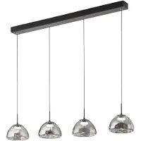 FABAS LUCE Pendellampa Lucille, dimbar, Svart, Vardagsrum / matsal, Glas