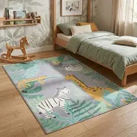 Little Olly Barnmatta | Jungle Giraffe flerfärgad hos Volero | 120x170 cm | Polyester | Djurmönster | Rektangulär | Låg lugg