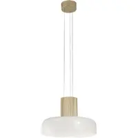 FABAS LUCE Glas pendellampa Lunar, dimbar, Vitt / opal, Vardagsrum / matsal, Glas, Modern, Pendellampa