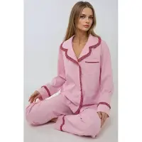 Hiccups for Kids Skjortkrage i bomullrutigt pyjamas-set
