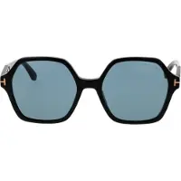 Tom Ford Romy Smoke Hex Lens Glansiga Svarta Solglasögon